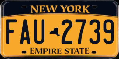 NY license plate FAU2739