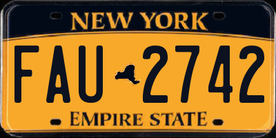 NY license plate FAU2742