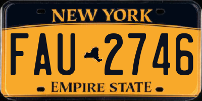 NY license plate FAU2746