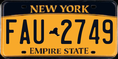 NY license plate FAU2749