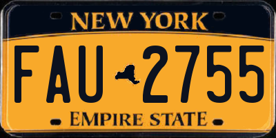 NY license plate FAU2755