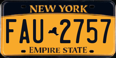 NY license plate FAU2757