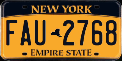 NY license plate FAU2768