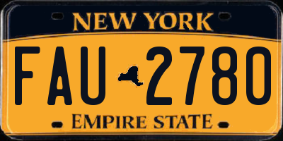 NY license plate FAU2780