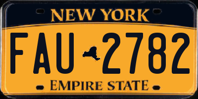 NY license plate FAU2782