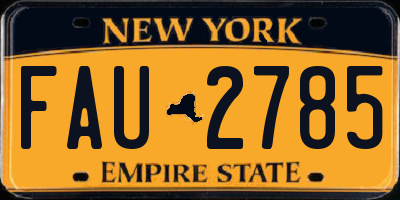 NY license plate FAU2785