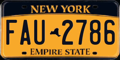 NY license plate FAU2786