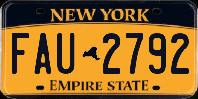 NY license plate FAU2792