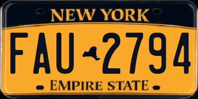 NY license plate FAU2794