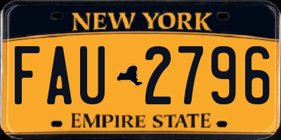 NY license plate FAU2796