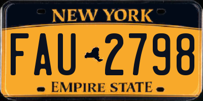 NY license plate FAU2798