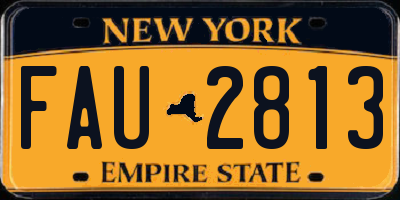 NY license plate FAU2813