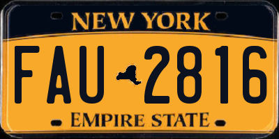 NY license plate FAU2816