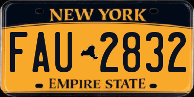 NY license plate FAU2832