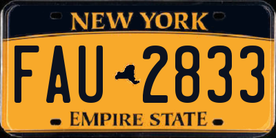 NY license plate FAU2833