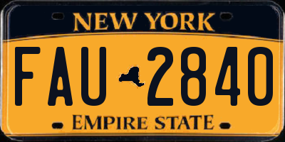 NY license plate FAU2840