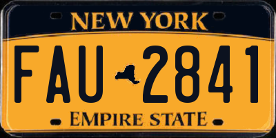 NY license plate FAU2841