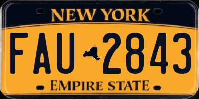 NY license plate FAU2843
