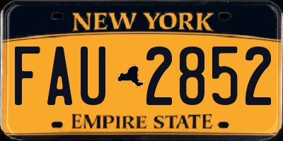 NY license plate FAU2852