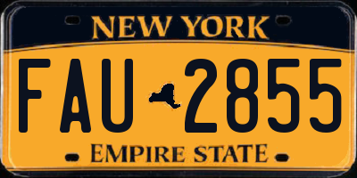 NY license plate FAU2855