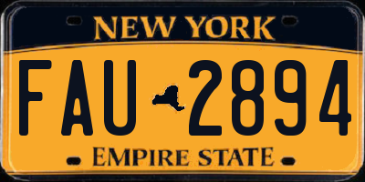 NY license plate FAU2894