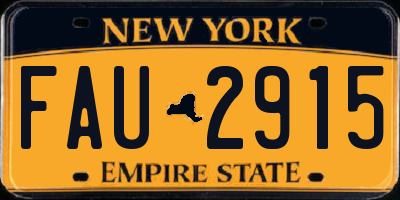 NY license plate FAU2915