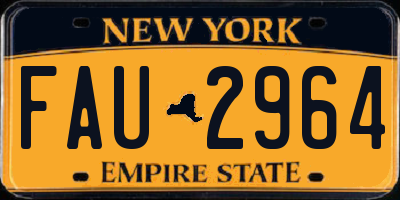 NY license plate FAU2964