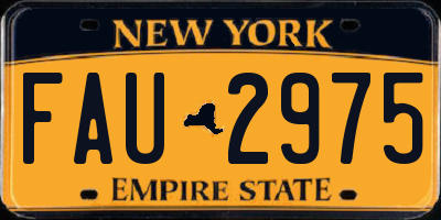 NY license plate FAU2975