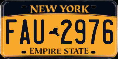 NY license plate FAU2976