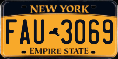 NY license plate FAU3069