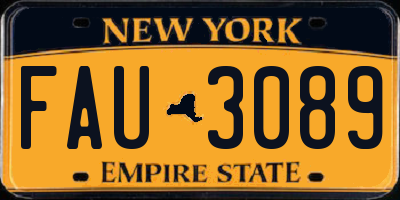NY license plate FAU3089