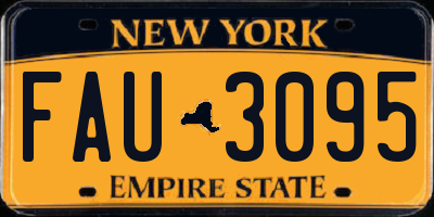 NY license plate FAU3095