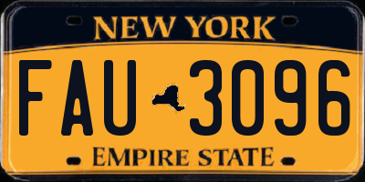 NY license plate FAU3096