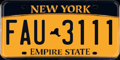 NY license plate FAU3111