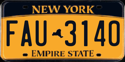 NY license plate FAU3140