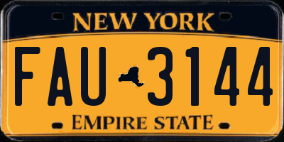 NY license plate FAU3144