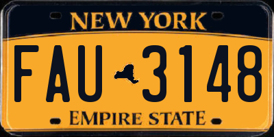 NY license plate FAU3148