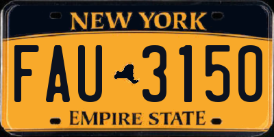NY license plate FAU3150