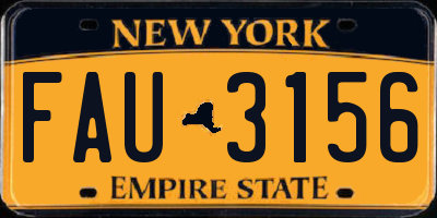 NY license plate FAU3156