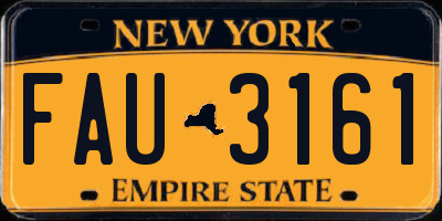 NY license plate FAU3161