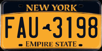 NY license plate FAU3198