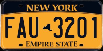 NY license plate FAU3201