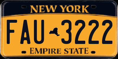NY license plate FAU3222