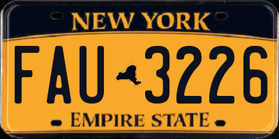 NY license plate FAU3226