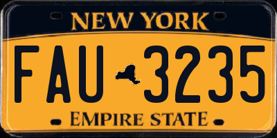 NY license plate FAU3235