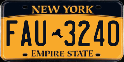 NY license plate FAU3240