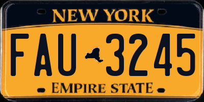 NY license plate FAU3245