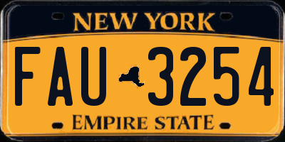 NY license plate FAU3254