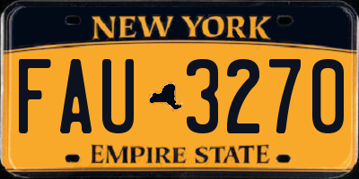 NY license plate FAU3270