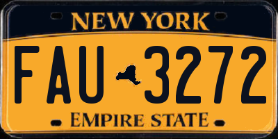 NY license plate FAU3272